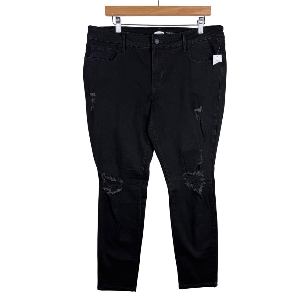 New Old Navy Pop Icon‎ Skinny Mid Rise Jeans size 14 Petite Black